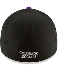 Men's Black Colorado Rockies Game Team Classic 39THIRTY Flex Hat