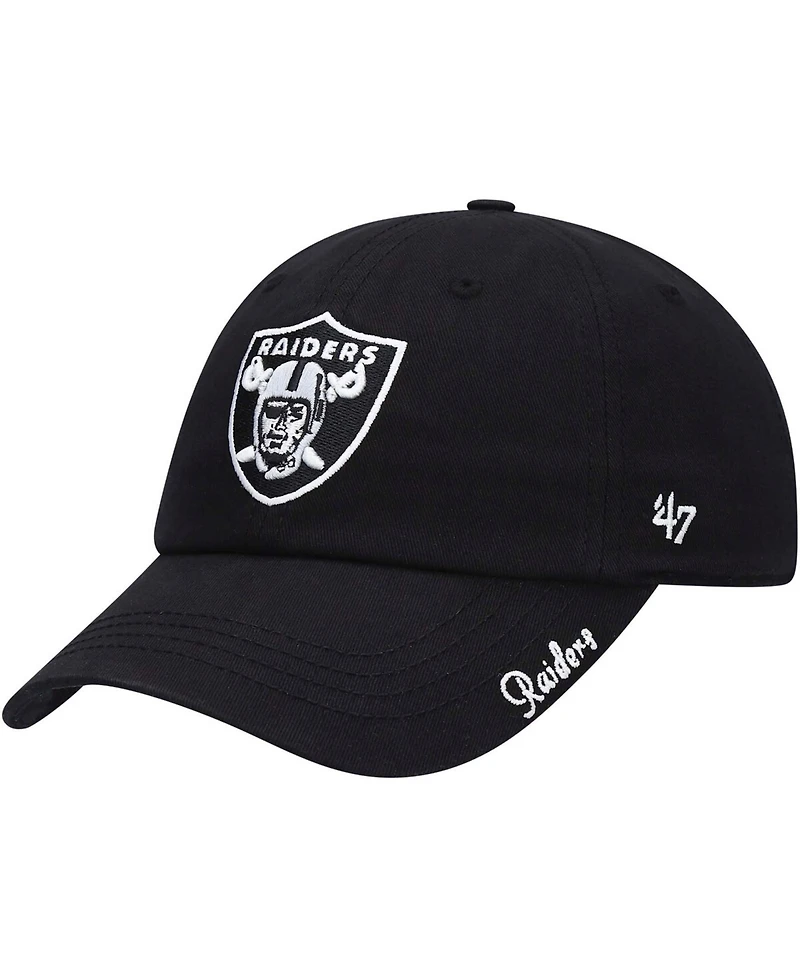 Women's Black Las Vegas Raiders Miata Clean Up Primary Adjustable Hat