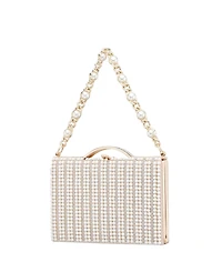 Nina Women's Imitation Pearl and Crystal Minaudiere