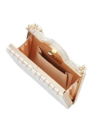 Nina Women's Imitation Pearl and Crystal Minaudiere