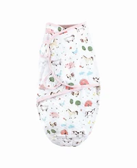 Hudson Baby Baby Girls Hudson Quilted Cotton Swaddle Wrap 3pk Farm Animals, 0-3 Months