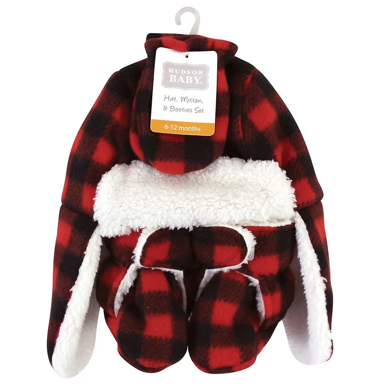 Hudson Baby Boys Unisex Winter Warmth 3Pk Earflap Hat