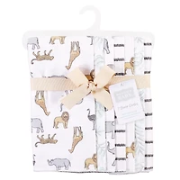 Hudson Baby Unisex Baby Cotton Flannel Burp Cloths, Modern Neutral Safari, One Size