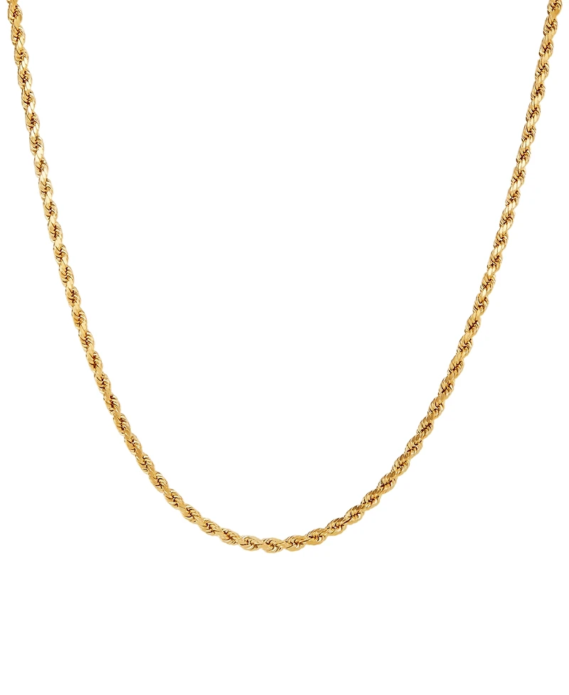 Lightweight Rope Link 22" Chain Necklace in 10k Gold
