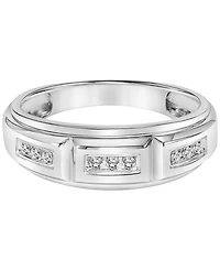 Men's Diamond Wedding Band (1/4 ct. t.w.) in 10K White Gold