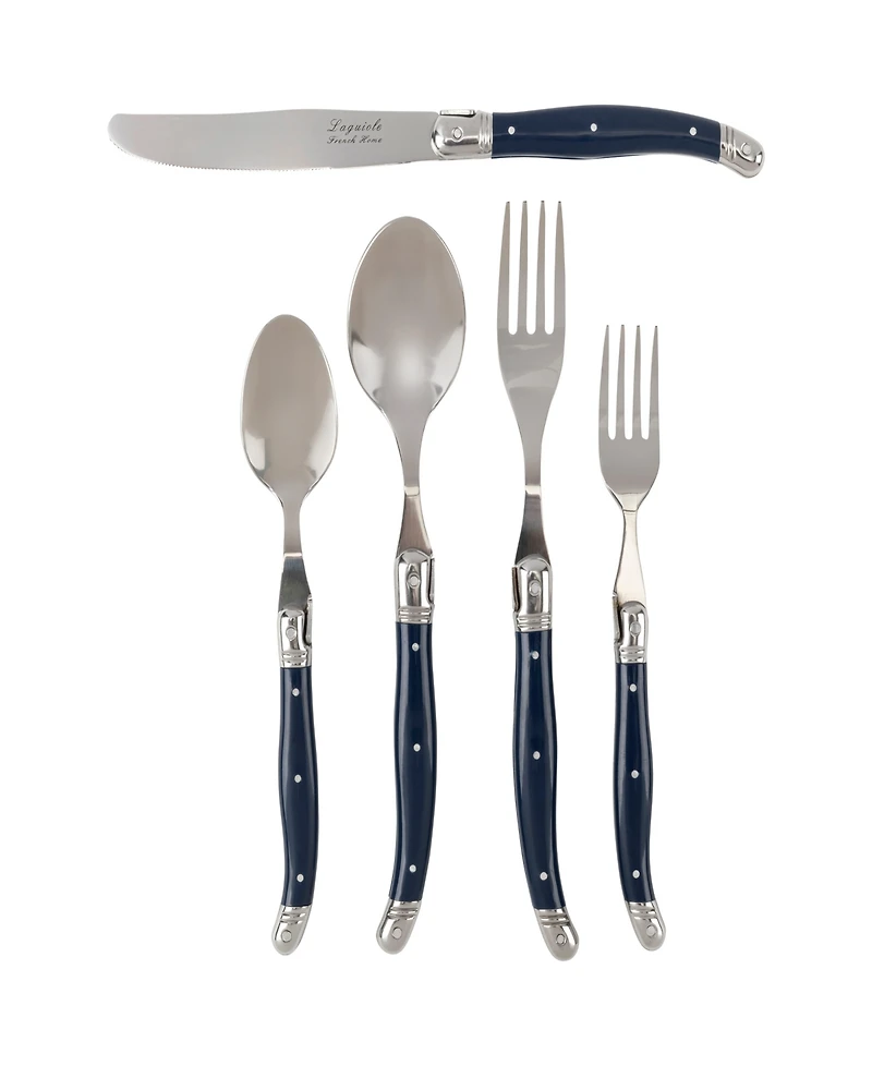 French Home Laguiole 20 Piece Stainless Steel Flatware Set, Service for 4