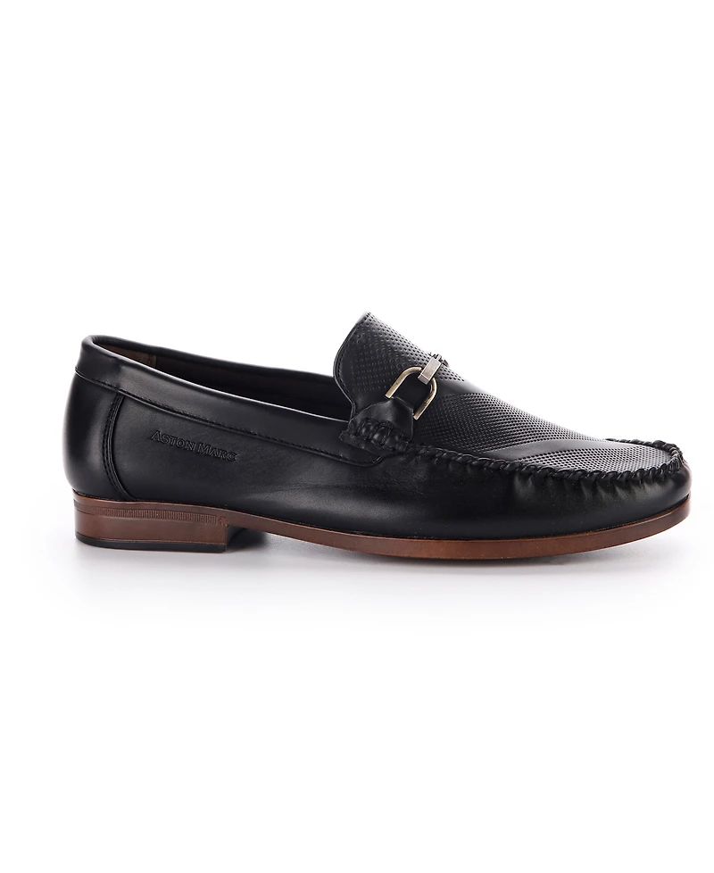 Aston Marc Men's Perforated Buckle Loafers