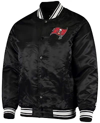 Men's Black Tampa Bay Buccaneers Locker Room Satin Varsity Full-Snap Jacket