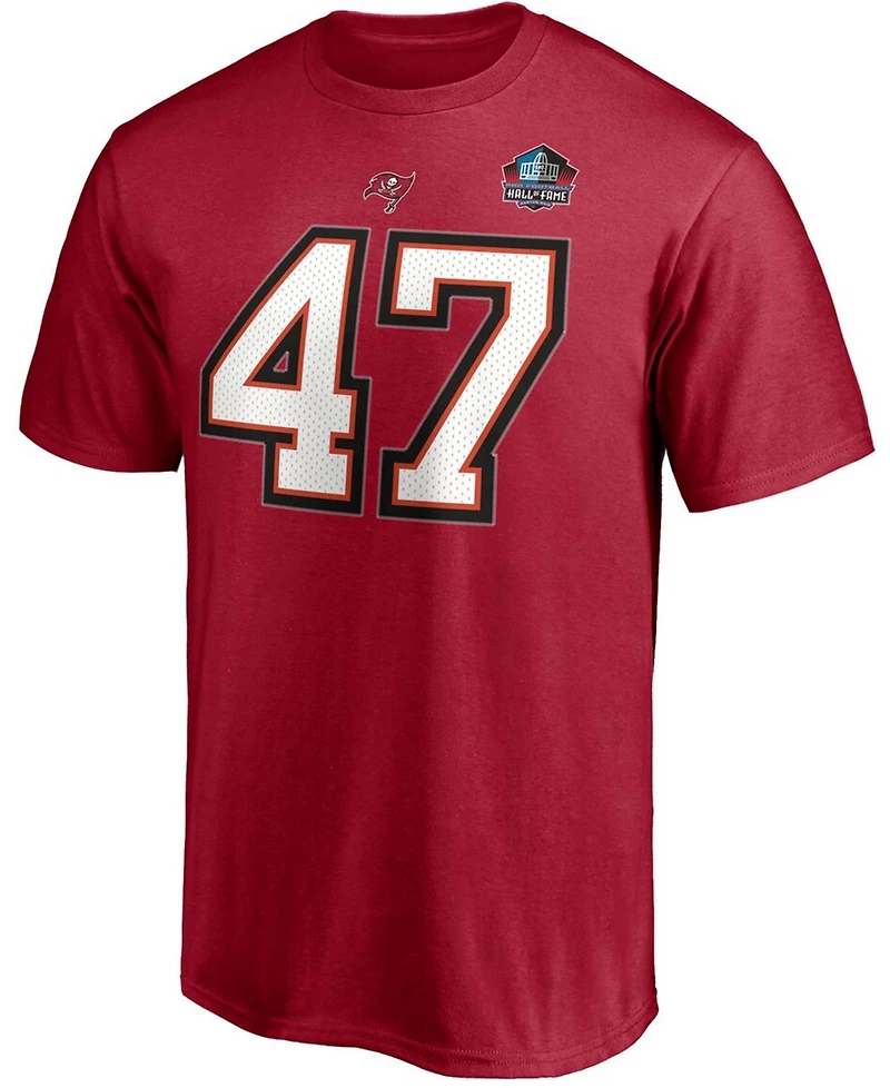 Men's John Lynch Red Tampa Bay Buccaneers Nfl Hall Of Fame Class Of 2021 Name and Number T-shirt