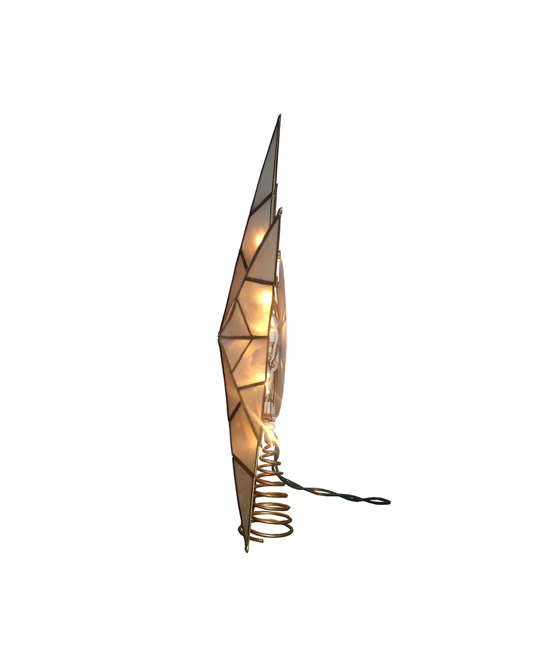 Kurt Adler 10-Light 8-Point Gold Capiz Star Treetop