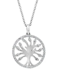 Effy Diamond Tree 18" Pendant Necklace (1/4 ct. t.w.) in Sterling Silver