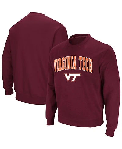 Colosseum Men's Virginia Tech Hokies Arch and Logo Crew Neck Sweatshirt