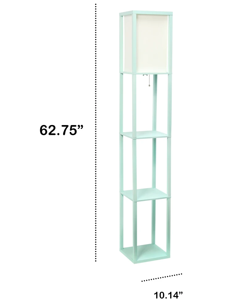 Lalia Home Column Shelf Floor Lamp with Linen Shade