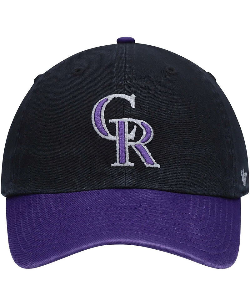 Men's Black Colorado Rockies Alternate Clean Up Adjustable Hat