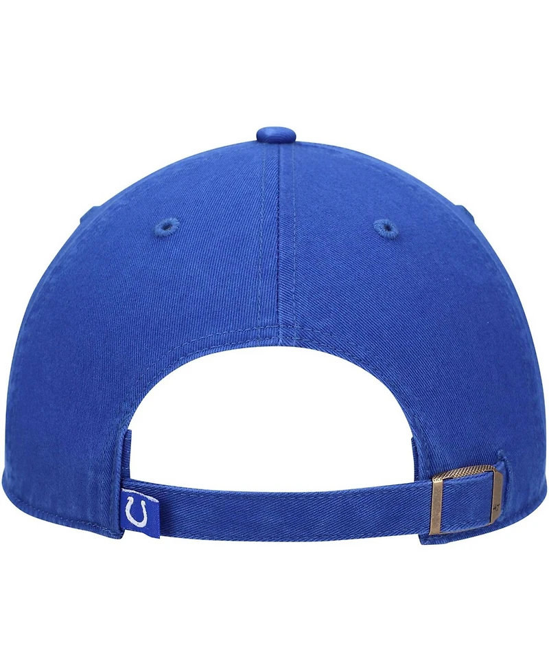 Men's Royal Indianapolis Colts Clean Up Script Adjustable Hat