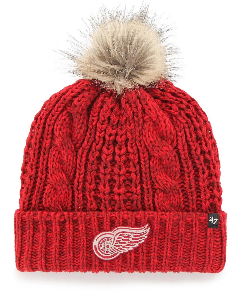 Women's Red Detroit Red Wings Meeko Cuffed Knit Hat with Pom