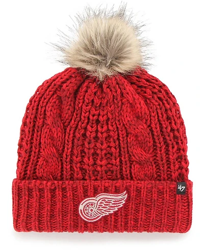 Women's Red Detroit Red Wings Meeko Cuffed Knit Hat with Pom
