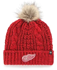 Women's Red Detroit Red Wings Meeko Cuffed Knit Hat with Pom