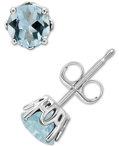 Rhodolite Garnet Stud Earrings (1-1/5 ct. t.w.) Sterling Silver (Also Opal, Citrine, White Topaz, Peridot, Aquamarine, and Amethyst)