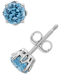 Rhodolite Garnet Stud Earrings (1-1/5 ct. t.w.) Sterling Silver (Also Opal, Citrine, White Topaz, Peridot, Aquamarine, and Amethyst)