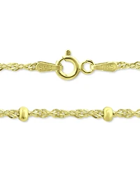 Giani Bernini Small Beaded Singapore 18" Chain Necklace in 18k Gold-Plated Sterling Silver, Created for Macy's