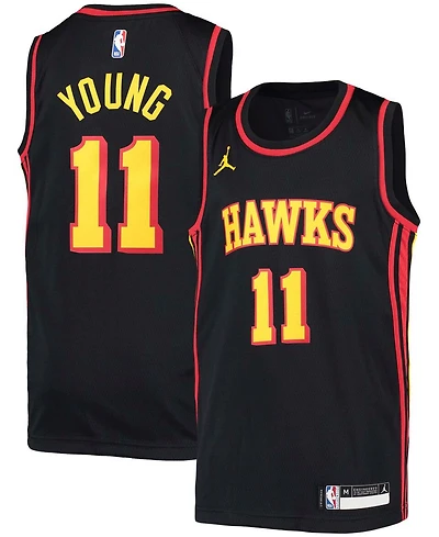Big Boys Trae Young Black Atlanta Hawks 2020/21 Swingman Player Jersey - Statement Edition