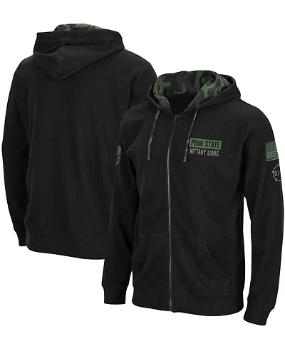 Men's Black Penn State Nittany Lions Oht Military-Inspired Appreciation Waffle Full-Zip Hoodie