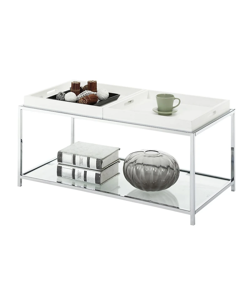 Palm Beach Coffee Table with Shelf and Removable Trays