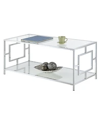 Convenience Concepts 42" Chrome Town Square Coffee Table with Shelf