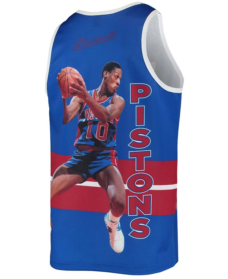 Men's Dennis Rodman Blue Detroit Pistons Hardwood Classics Player Tank Top