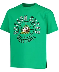 Big Boys and Girls Green Oregon Ducks Basketball T-shirt