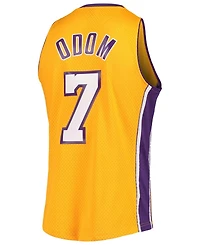 Men's Lamar Odom Gold-Tone Los Angeles Lakers Hardwood Classics Swingman Jersey