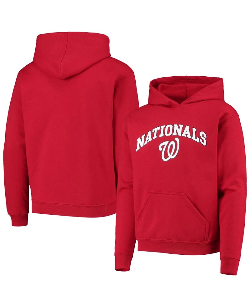 Big Boys and Girls Red Washington Nationals Pullover Fleece Hoodie