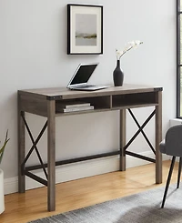 Walker Edison Farmhouse Metal and Wood Desk