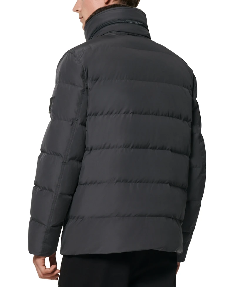 Marc New York Men's Godwin Quilted Trucker Jacket with Removable Faux-Fur Trim