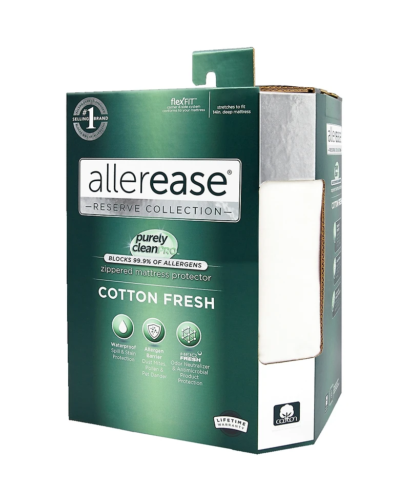 AllerEase Cotton Fresh Waterproof Mattress Protector, Queen