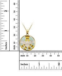 Enamel Landing Dove 18" Pendant Necklace in 14k Gold