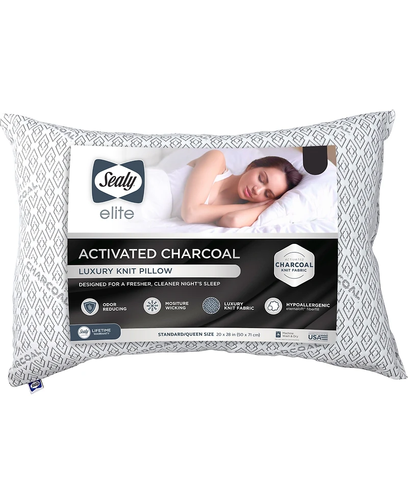Sealy Charcoal Pillow, Jumbo