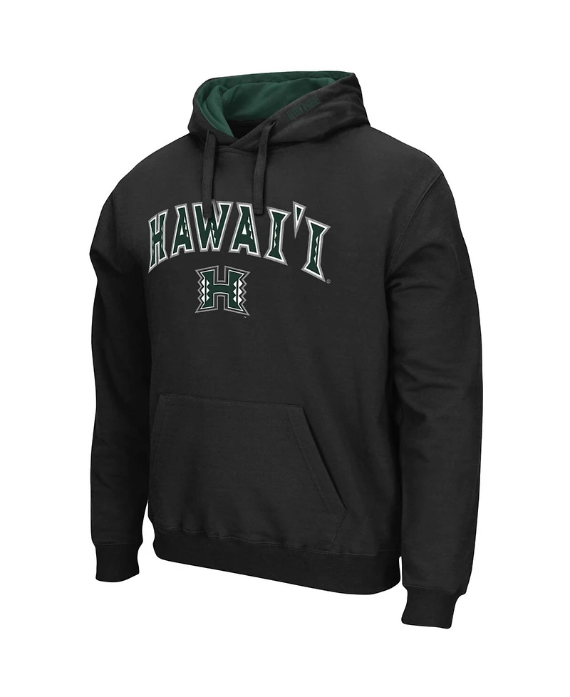 Men's Black Hawaii Warriors Arch and Logo Pullover Hoodie