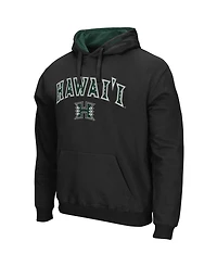 Men's Black Hawaii Warriors Arch and Logo Pullover Hoodie