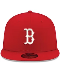 Men's Red Boston Sox Logo White 59FIFTY Fitted Hat
