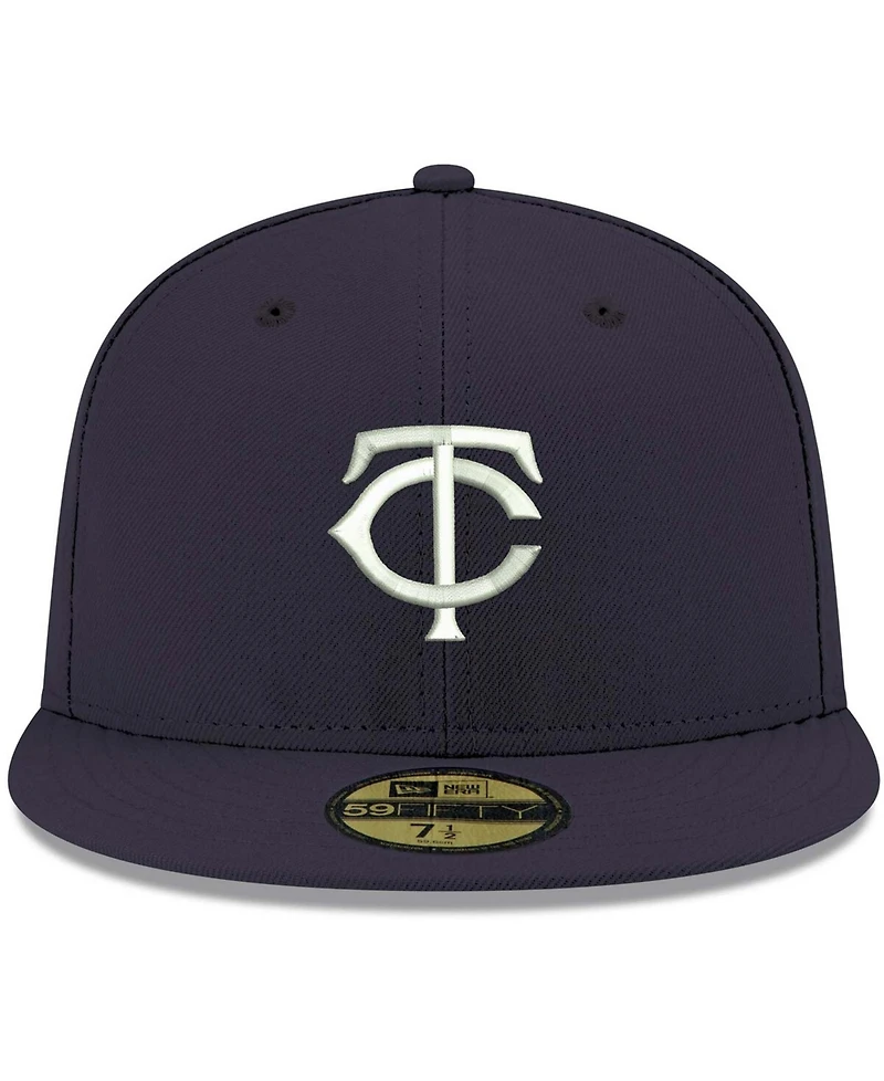 Men's Navy Minnesota Twins Logo White 59FIFTY Fitted Hat