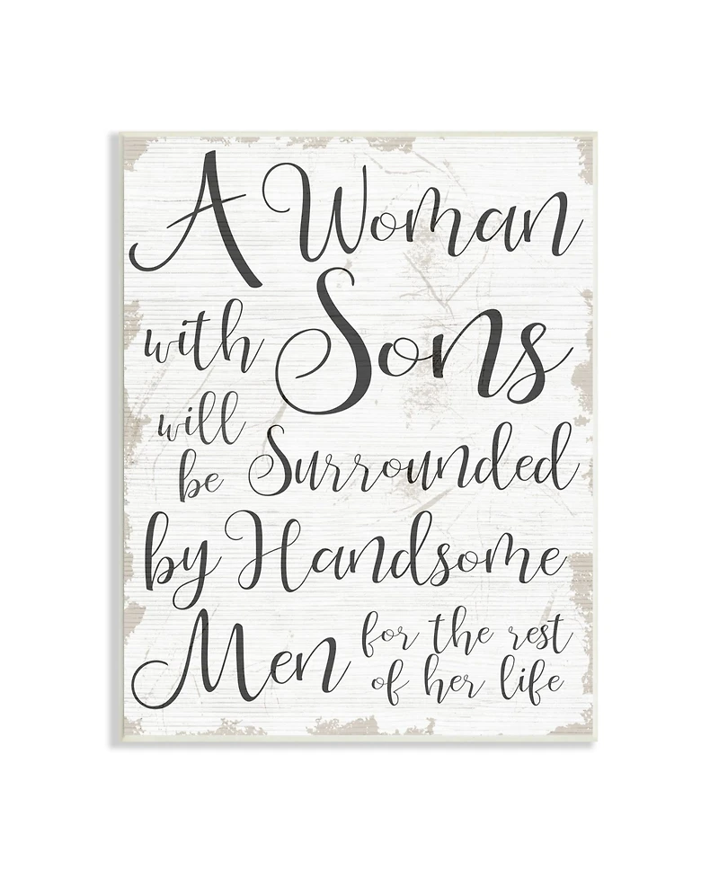 Stupell Industries Handsome Sons Home Family Inspirational Word Textured Design Wall Plaque Art, 10" x 15"