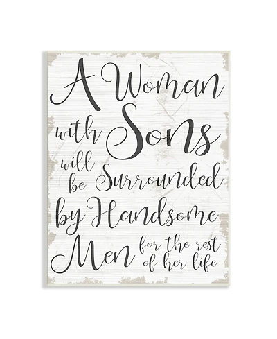 Stupell Industries Handsome Sons Home Family Inspirational Word Textured Design Wall Plaque Art, 10" x 15"