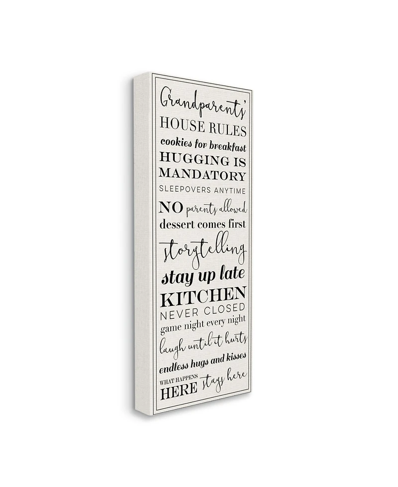 Stupell Industries Grandparents House Rules Canvas Wall Art, 10" x 24"
