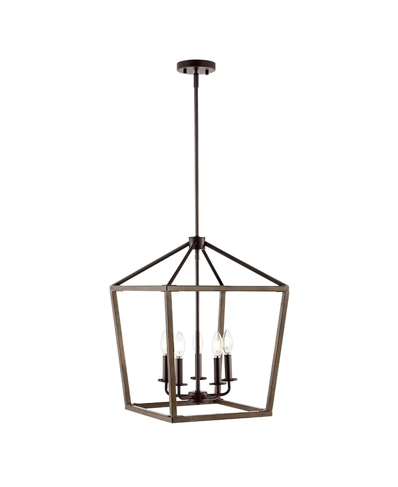 Oria 5-Light Iron Farmhouse Industrial Lantern Led Pendant