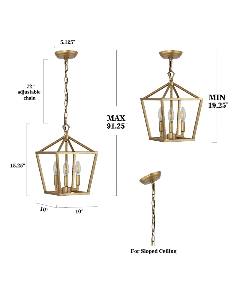 Ojai 3-Light Classic Modern Lantern Led Pendant