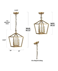 Ojai 3-Light Classic Modern Lantern Led Pendant