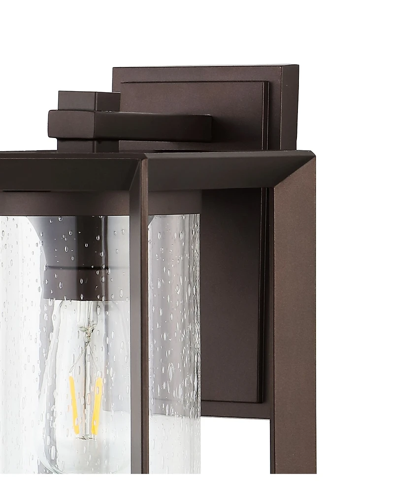 Vaughn 1-Light Modern Rustic Cube Led Outdoor Lantern Set of 2