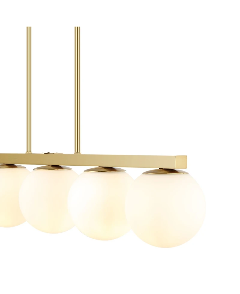 Luca Parisian 5-Light Modern Glam Iron Globe Linear Led Pendant